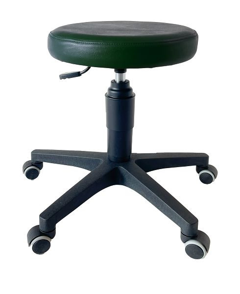 ultraMEDIC Rollhocker ultraSWIVEL6 Sitzhöhe 39 - 52 cm, Sitzdurchmesser 35 cm, Kunstlederbezug Tannengrün, SAN-1500-TGR