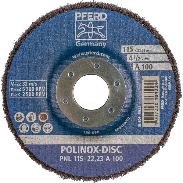 Pferd POLINOX-Schleifdisc PNL 115-22,23 A 180, VE: 5 Stück, 44692259