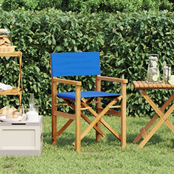 vidaXL Regiestuhl Klappbar Blau Massivholz Teak, 4008509