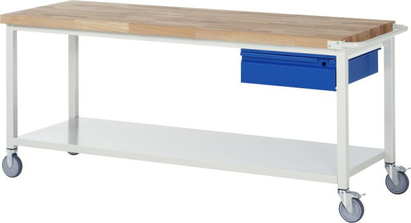 RAU Fahrbare Werkbank 8001I6, B2000xT700xH880mm, Ablageboden Metall, 1xSchublade-TA, 05-8001I6-207R4S.11