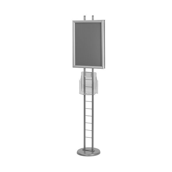 VKF Renzel Plakataufsteller / Plakatständer „Tondo XL-NG“ mit Prospektfach, 2-seitig DIN A2 DIN A4, 50.0081.52