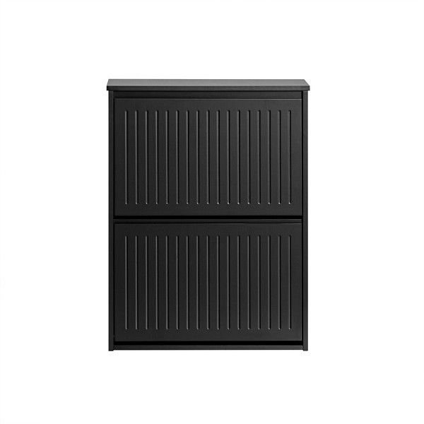 SoBuy Schuhschrank mit 2 Türen Schwarz 61x26x81 cm, Modern, FSR165-K-SCH