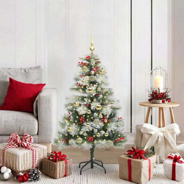 vidaXL Künstlicher Weihnachtsbaum Grün und Weiß 120 cm, 3395165