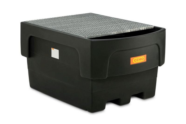 Cemo IBC-Auffangwanne 1100/1-PE mit Abfüllvorsatz und Stahlgitterrost, 10948