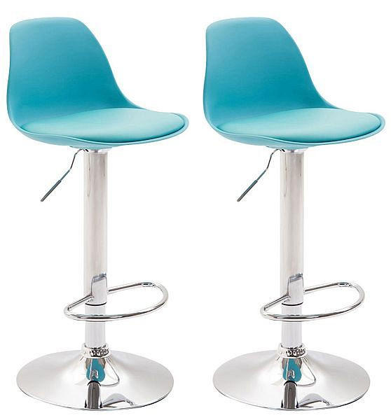 CLP Barhocker Kiel Kunststoff chrom, blau, VE: 2 Stück, 314191