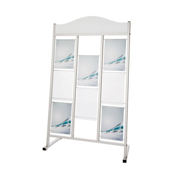 VKF Renzel Exposé-Ständer / Mehrfach-Plakatständer / Info-Präsenter „Saturn“, 1-seitig, 8 x DIN A4 Taschen, 50.0088.3