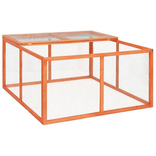 vidaXL Kaninchenstall 124x120x60 cm Massivholz Tanne, 170876
