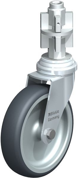Blickle LRA-TPA 100G-E05 Apparate-Lenkrolle mit Expander, Thermoplastisches Gummi-Elastomer, Grau, 738453