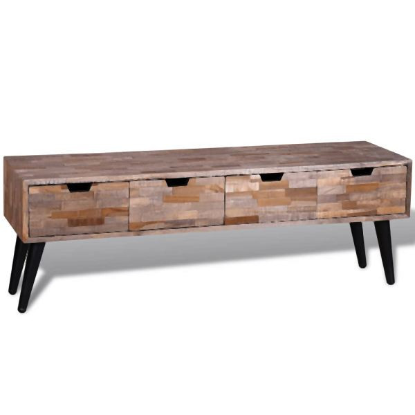 vidaXL TV-Schrank mit 4 Schubladen Altholz Teak, 241710