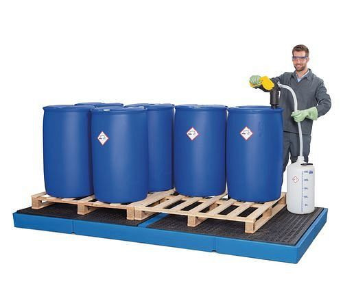 DENIOS Bodenelement BK 30.15 aus Polyethylen (PE), mit PE-Gitterrost, 3000 x 1500 x 175 mm, 114891