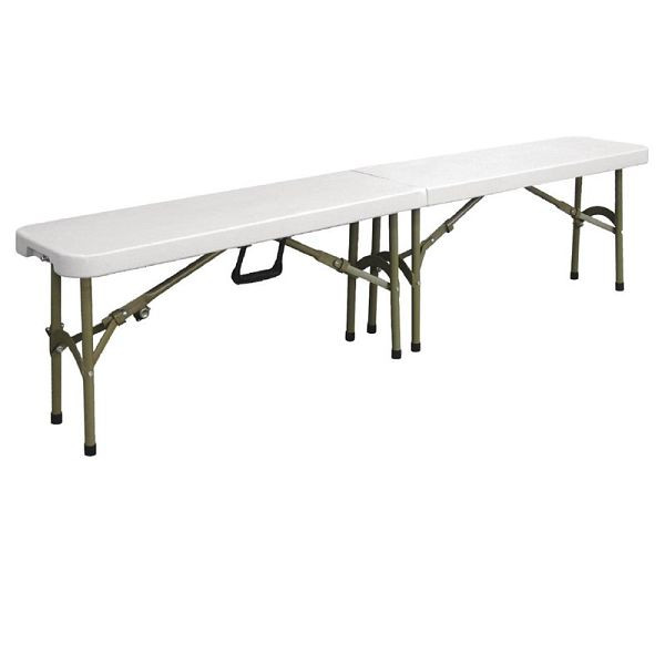 Bolero Klappbank weiß 183 cm, Polyethylen und Stahl, Y817