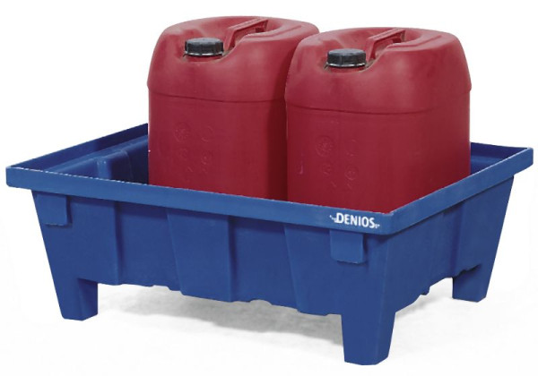 DENIOS Kleingebindewanne aus Polyethylen (PE), 60 Liter Auffangvolumen, mit Füßen, 328343