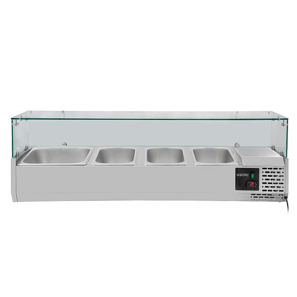 Vaiotec EASYLINE Kühlaufsatz 380 mit Glasabdeckung 3xGN1/3 + 1xGN1/2 - 1200, 10031