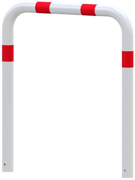 Schake Rammschutzbügel Ø 76 mm, weiß pulverbeschichtet mit rot reflektierenden Streifen, Ø 76 mm, Gesamtbreite: 1000mm, 4L77_06BSRO