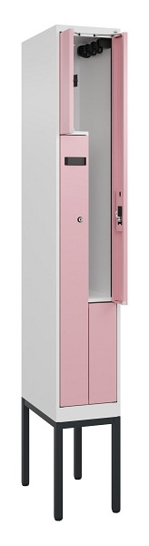 C+P Z-Spind Evolo PLUS, Gestell, 2 Fächer, 2120x300x500mm, 9016/3015, Zylinderschloss, 0490337-102 S10045