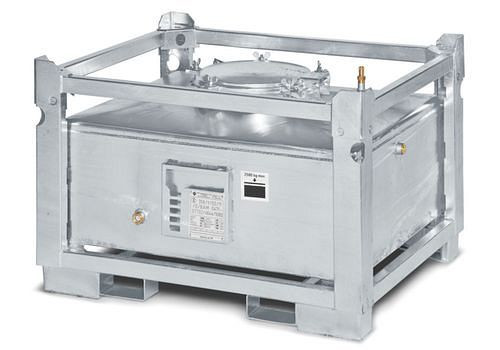 DENIOS ASF-Behälter, doppelwandig, 445 Liter Volumen, feuerverzinkt, 120364