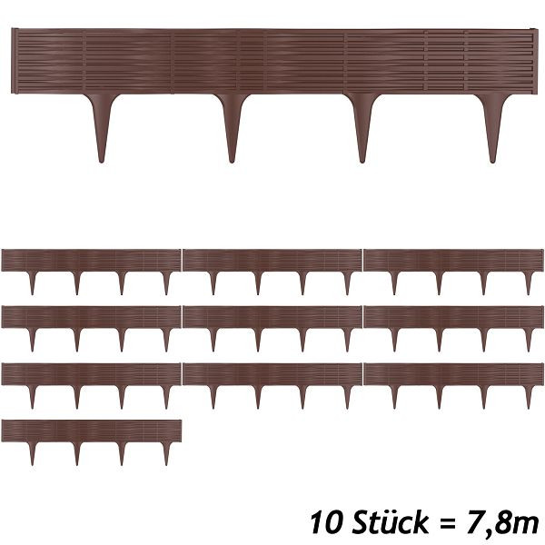 DEUBA Beeteinfassung 2er-Set Braun 7,8m, 992997, 4250525357615