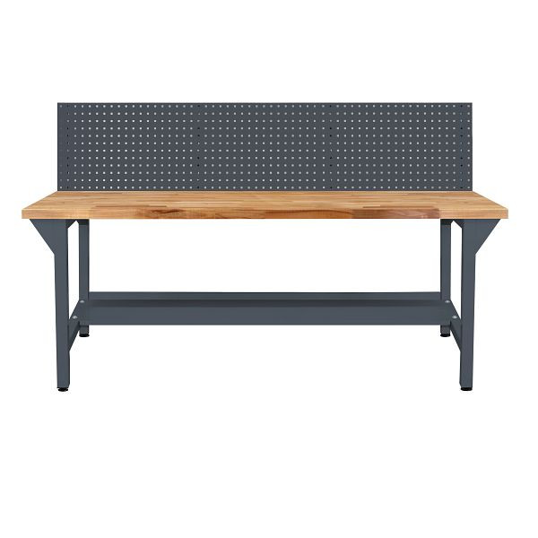 ADB Packtisch Werkbank H850xT750xL2000mm RAL7016 Lochwand Montagebank Arbeitstisch, 42682