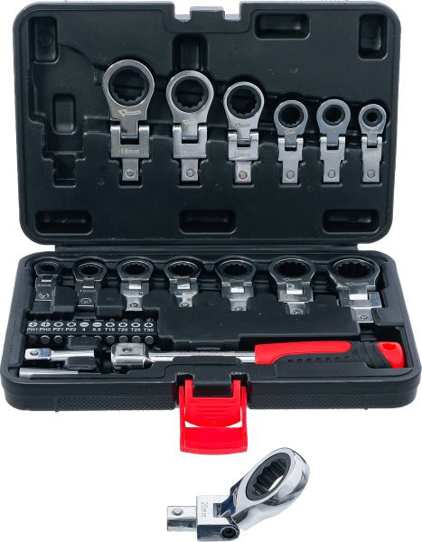 BGS Einsteck-Ratschenring-Schlüssel- und Bit-Satz, 6 - 20 mm, 27-teilig, 84529