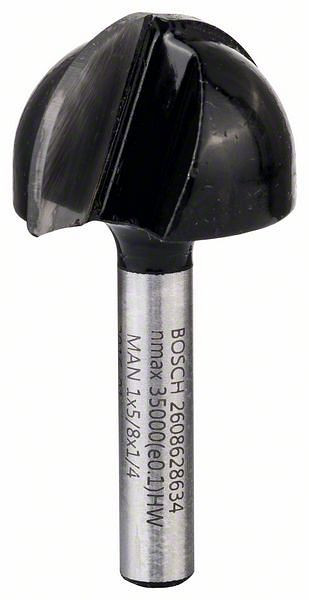 Bosch Hohlkehlfräser, 1/4", R1 12,7 mm, D 25,4 mm, L 15,6 mm, G 49 mm, 2608628634
