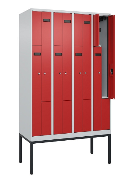 C+P Z-Spind Evolo PLUS, Gestell, 8 Fächer, 2120x1200x500mm, 7035/3000, Zylinderschloss, 0490337-408 S10030