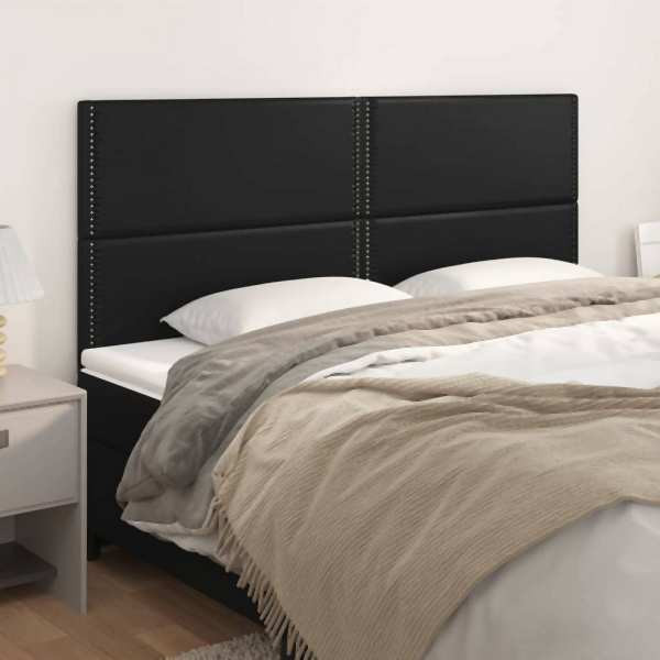 vidaXL Kopfteile 4 Stück Schwarz 100x5x78/88 cm Kunstleder, 3116300