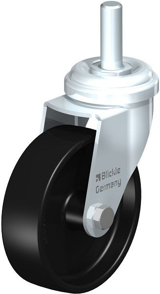 Blickle LRA-POA 75G-GS10 Apparate-Lenkrolle mit Gewindestift, Polyamid, Schwarz, 300053