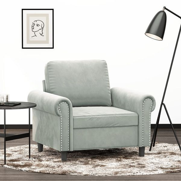vidaXL Sessel Hellgrau 60 cm Samt (Polyester), Blickfang, Top-Qualität, 359509