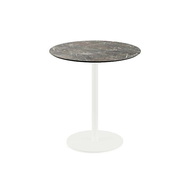 Feros Urban Terrassentisch Weiß gestell + Galaxy Marble HPL Ø70 cm, 130021570