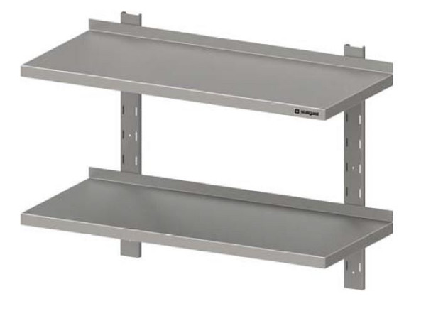 Stalgast Doppel-Wandbord mit Konsolen und Wandschienen 2000x400x660 mm höhenverstellbar, VWB20402