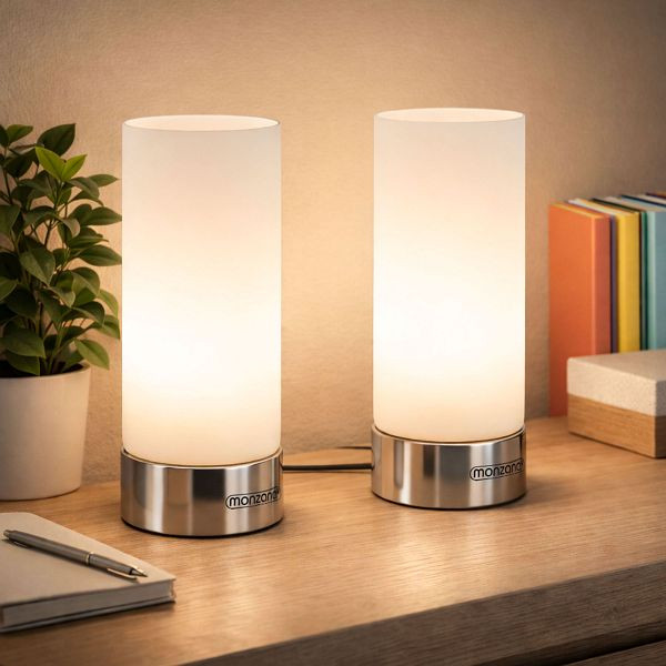 monzana Tischlampe Lumo 2er-Set Weiß, 108913, 4251776908274