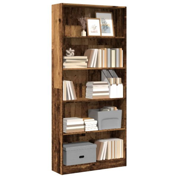 vidaXL Bücherregal Altholz-Optik 80x24x176 cm Holzwerkstoff, 857860