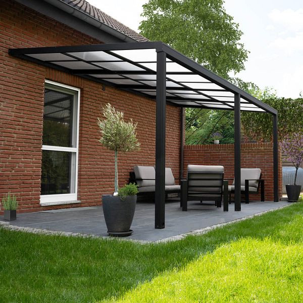 HOME DELUXE Terrassenüberdachung SOLIS DELUXE - 579 x 295 x 233/272 cm Grau, 32334