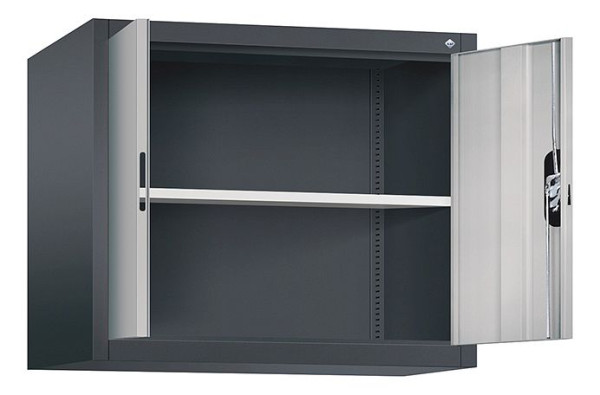 C+P Aufsatzschrank Acurado, H790xB930xT500mm, Farbe: Schwarzgrau / Weißaluminium, Muldengriff, 9285-000 S10194