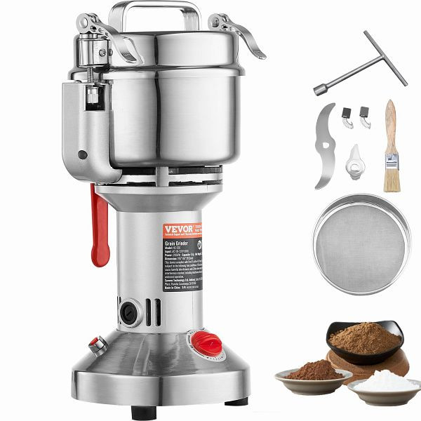 VEVOR Elektrische Getreidemühle 2000W Maschine Maismühle 550g Gewürzemühle, DDDPSGWYMJ505541YV2