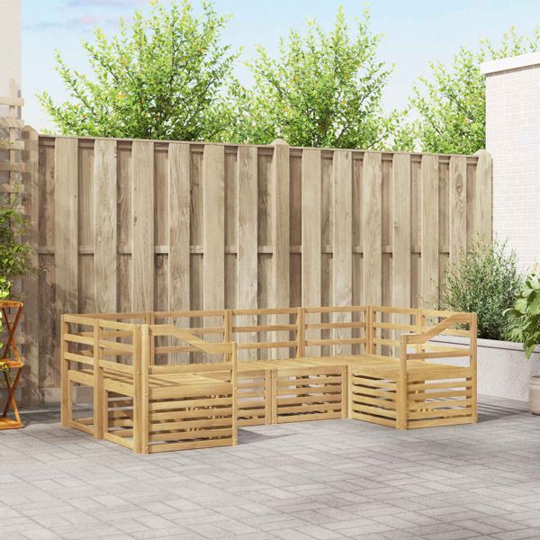 vidaXL Outdoor-Sofagarnitur 6-teilig Weiß 245 x 126,5 x 73 cm, 3392409