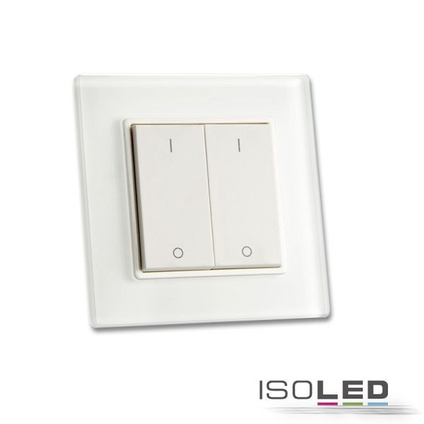 ISOLED Sys-One single color 2 Zonen Aufbau-Tast-Fernbedienung mit Batterie, 112492