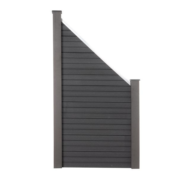 HOME DELUXE WPC Sichtschutzzaun CALLADO - 1x Schrägelement + 1x Pfosten groß, 10896