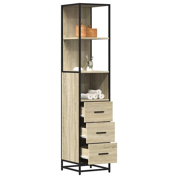 vidaXL Badschrank Sonoma-Eiche 35x37,5x166 cm Holzwerkstoff, 849245