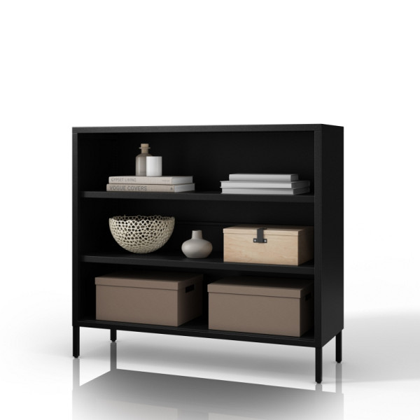 Jan Nowak Schwarzes Metallregal mit Einlegeböden LUCA Modern 1000 x 900 x 350 mm, 1771