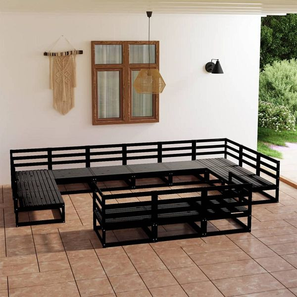 vidaXL 13-teilig Garten-Lounge-Set Massivholz Kiefer, 3076233