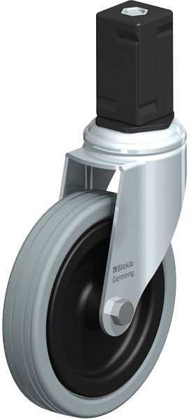 Blickle LKRA-VPA 125G-11-EV17 Apparate-Lenkrolle mit Expander, Vollgummi, Grau, 848280