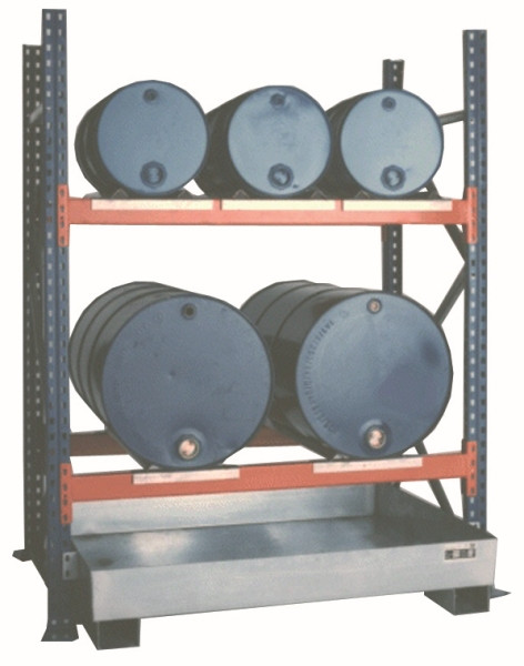 Rapid Faßregal mit Bodenwanne für 3x60L Fässer + 2 x 200 L, Gitterrost, 25 020