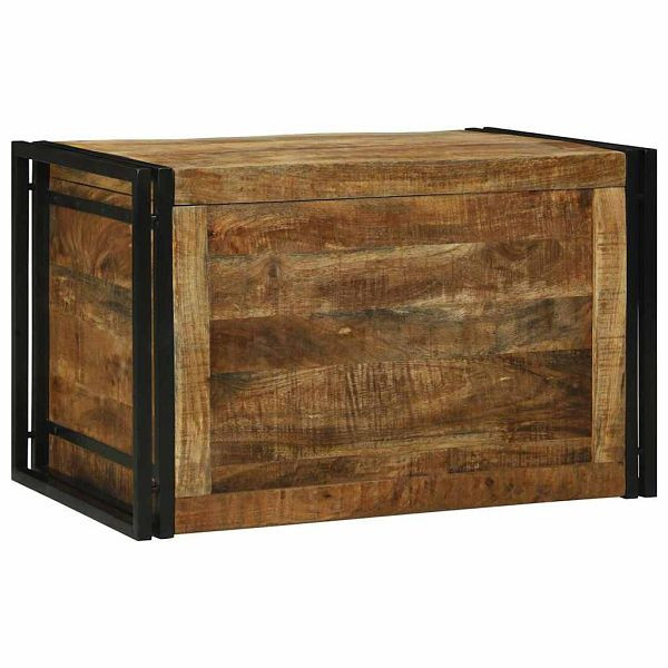 vidaXL Aufbewahrungsbox 80 x 50 x 50 cm Raues Mangoholz und Metall, 4016745