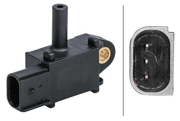 HELLA Sensor, Abgasdruck, 3-polig, geschraubt, 6PP 009 409-551