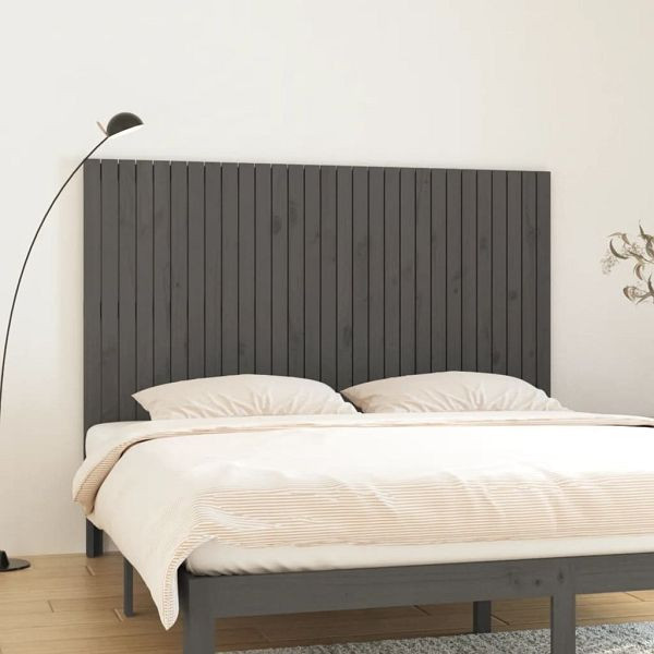 vidaXL Wand-Kopfteil Grau 185x3x110 cm Massivholz Kiefer, 824965