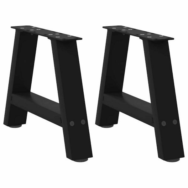 vidaXL Couchtischbeine A-Form 2 Stück Schwarz 30x(30-31) cm Stahl, 4012808