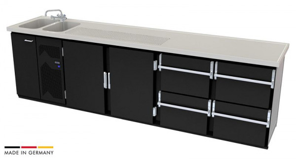 hefa Theke Moreno 4V/2L-TTZZ, Abmaße: 950 x 3.000 x 650/700 mm, Moreno 4V/2L-TTZZ