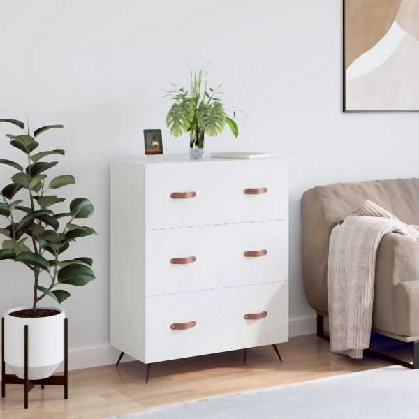 vidaXL Kommode Weiß 69,5x34x90 cm Holzwerkstoff, 827820