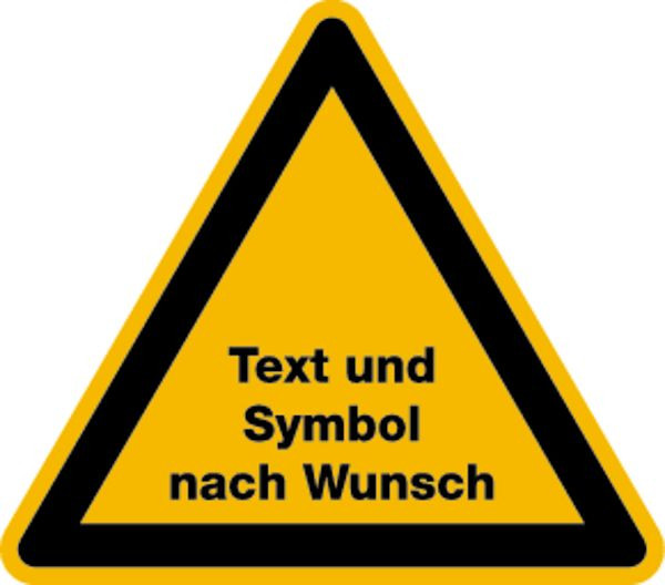 Schilder Klar Warnschilder mit Text nach Wunsch, 200 mm Folie selbstklebend, 3079/62